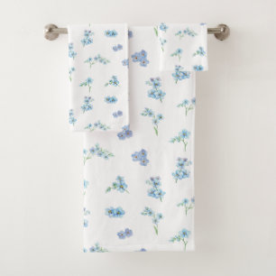 Conjunto De Toalhas Elegante Aquarela Me Esqueça Não Flores