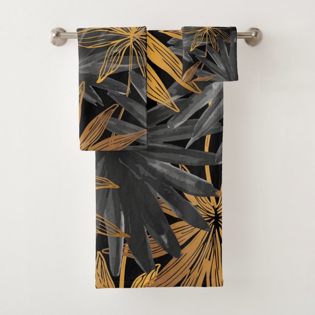 Conjunto De Toalhas Elegante aquosa cor floral decorativa ocular (Insitu)