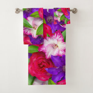 Conjunto De Toalhas Elegante aquosa cor floral decorativa ocular