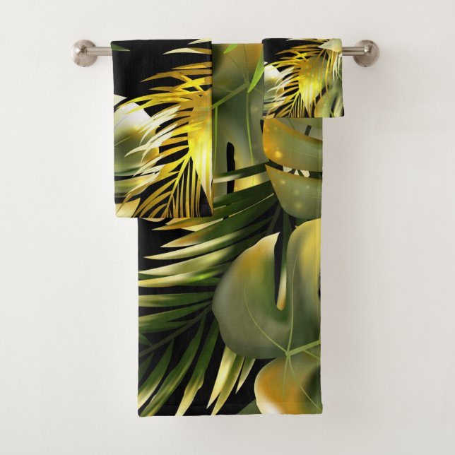 Conjunto De Toalhas Elegante aquosa cor floral decorativa ocular (Insitu)