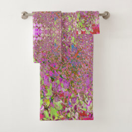 Conjunto De Toalhas Elegante Chartreuse - Hidrópias Verde, Rosa e Azul