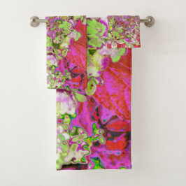 Conjunto De Toalhas Elegante Chartreuse - Hidrópias Verde, Rosa e Azul