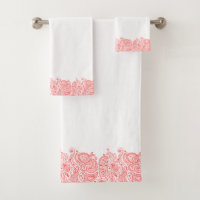 Elegante Coral-red Floral Paisley Birder