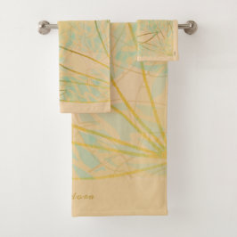 Conjunto De Toalhas Elegante Dourado Pia-rosa