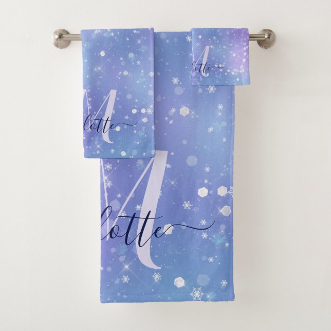 Conjunto De Toalhas Elegante e Roxo Glitzy (Insitu)