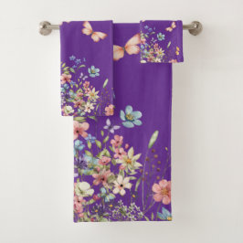 Conjunto De Toalhas Elegante Floral Botânico