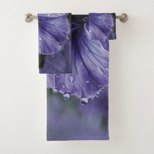 Conjunto De Toalhas Elegante Floral Roxo
