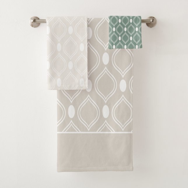 Conjunto De Toalhas Elegante Geométrico Art Déco Pastel (Insitu)