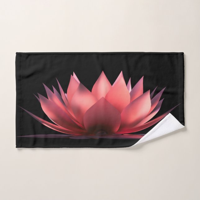 Conjunto De Toalhas Elegante Lotus Black (Toalha de mão)