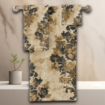 Elegante Luxurioso Dourado Beige Ivory Damask