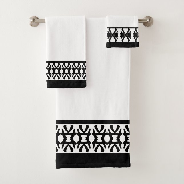 Conjunto De Toalhas Elegante Moderno Preto e Branco (Insitu)