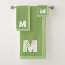 Elegante Monograma Verde Salvia Personalizado