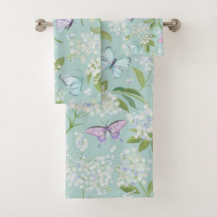 Conjunto De Toalhas Elegante padrão floral em aquarela decorativo e at