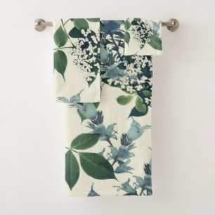 Conjunto De Toalhas Elegante padrão floral em aquarela decorativo e at