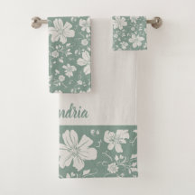 elegante padrão floral monocromático verde