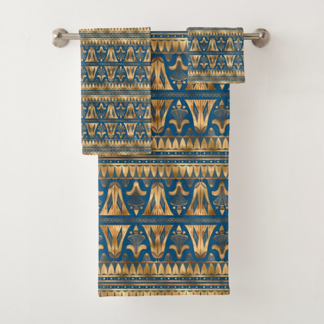 Conjunto De Toalhas elegante padrão tiled egípcio Bath Towel Set (Insitu)