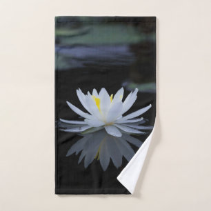 Conjunto De Toalhas Elegante Paisagem de Flor de Lótus Branca, Zen