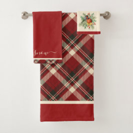 Conjunto De Toalhas Elegante Red Xadrez Escocesa Bullfinch