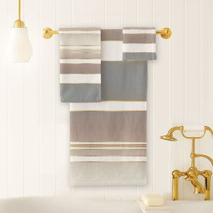 Conjunto De Toalhas Elegante Sandy Beach Striped Pattern