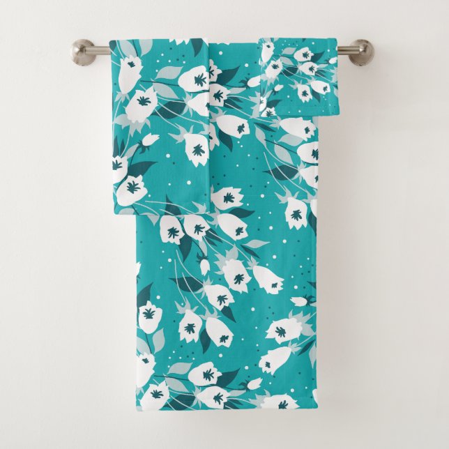 Conjunto De Toalhas Elegante Tulip Flower Pattern Botanical Art Design (Insitu)