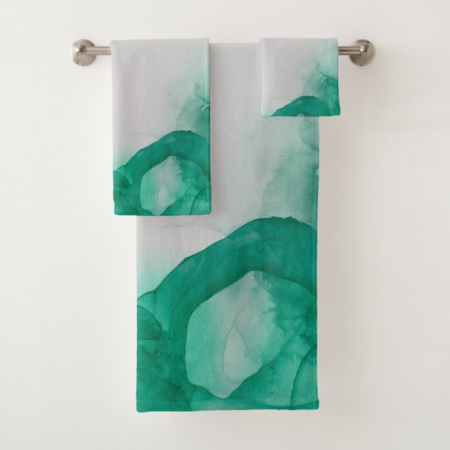 Conjunto De Toalhas Elegante Verde Esmeralda  (Insitu)