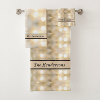 Conjunto De Toalhas Elegante White Cream de Luz Branca Moderna