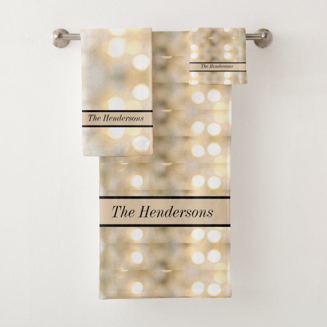 Conjunto De Toalhas Elegante White Cream de Luz Branca Moderna (Insitu)