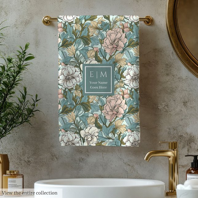 Conjunto De Toalhas Elegante William Morris Style Soft Pastel Floral (Elegant William Morris Style Soft Pastel Floral Bath Towel Set)