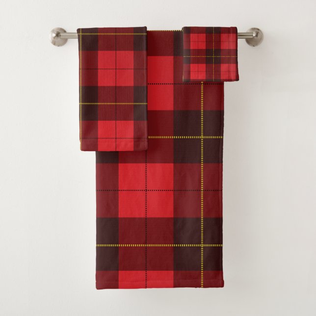 Conjunto De Toalhas Elegante Xadrez Rustic Farmhouse Tartan (Insitu)