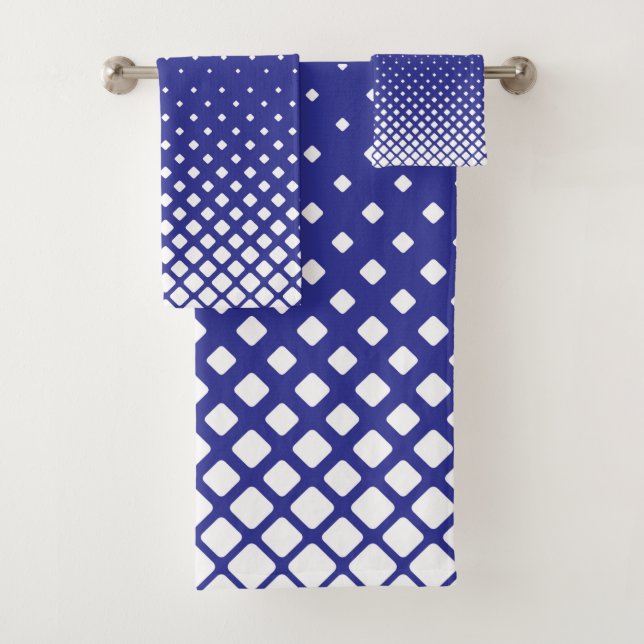 Conjunto De Toalhas Elegantes Diamantes Brancos em Gradiente Abstrato  (Insitu)