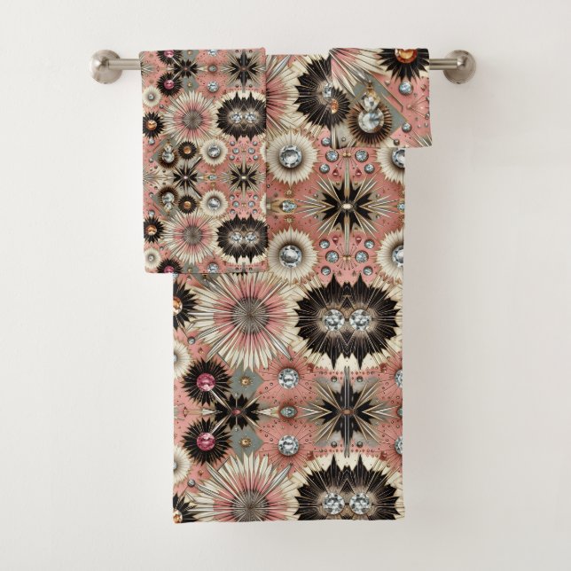 Conjunto de Toalhas Elegantes Rosa Diamante Modern (Insitu)