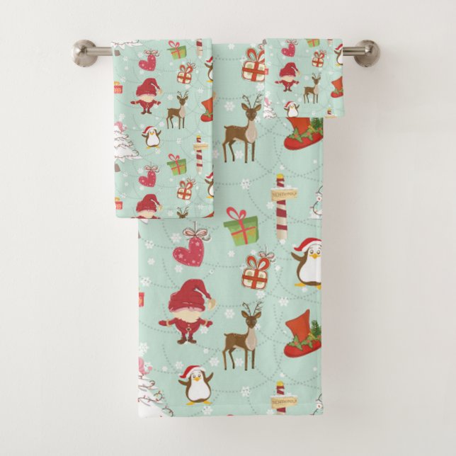 Conjunto De Toalhas Elementos de Natal Reindeer Elves (Insitu)