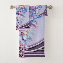 Conjunto De Toalhas Elfo de Natal bonitinho em cores púrpuras delicada