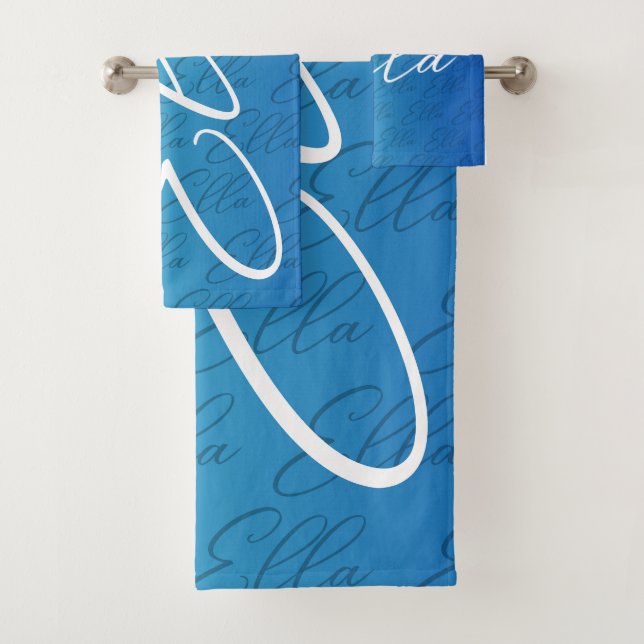 Conjunto De Toalhas Ella Repeating Name Pattern Design (Insitu)