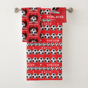 Conjunto De Toalhas Emblema de Esportista de Futebol Personalizado Com