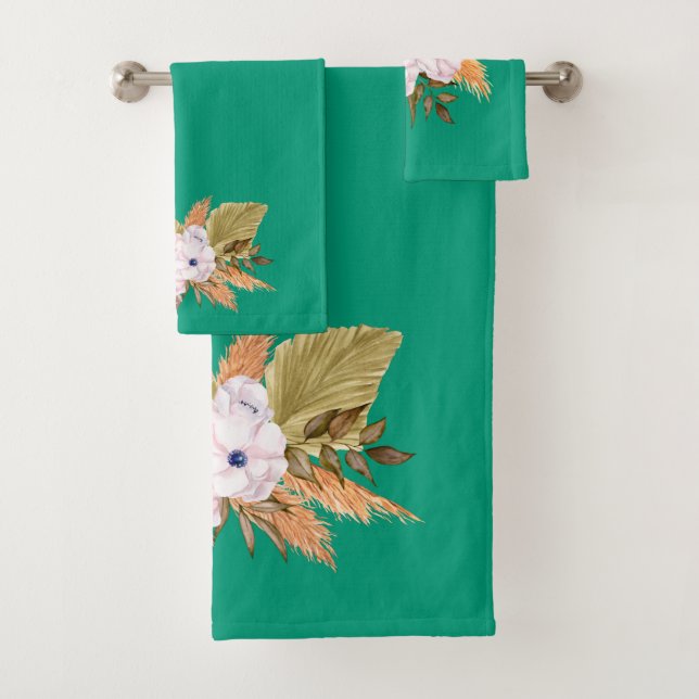 Conjunto De Toalhas Emerald Green e Pampas Grass (Insitu)
