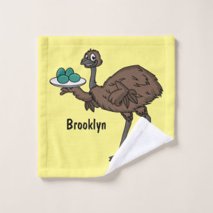 Conjunto De Toalhas Emu com ilustração de desenho animado de ovos