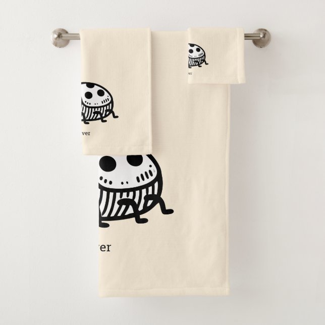 Conjunto De Toalhas Encantadora Ilustração do Besouro Desenhado à Mão (Insitu)