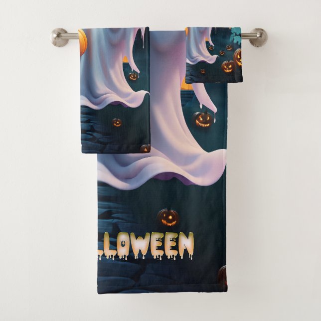 Conjunto De Toalhas Encantando a design de Halloween. (Insitu)