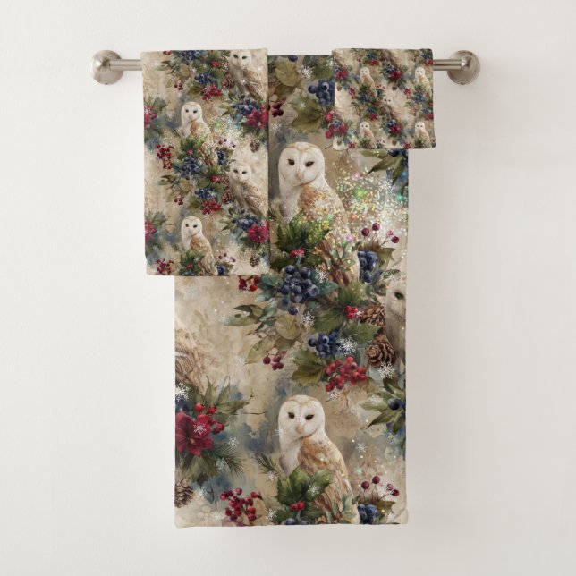 Conjunto De Toalhas Enchanting Floral Owl (Insitu)