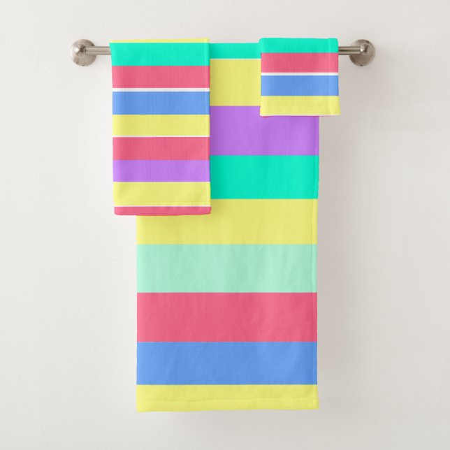 Conjunto De Toalhas Energizando as tiras de Pastel Primavera (Insitu)