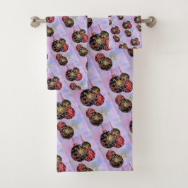 Conjunto De Toalhas ENFEITES DE NATAL de ORNAMENTADO Dourados