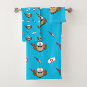 Conjunto De Toalhas Enfermeiro Bonito com Cartoon da Seringa
