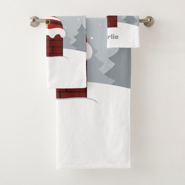 Conjunto De Toalhas Engraçado Papais noeis com nome personalizado conj (Insitu)