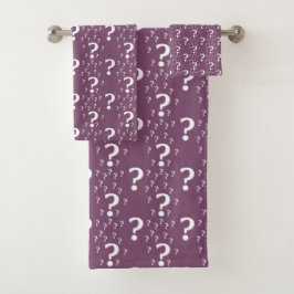 Conjunto De Toalhas Enigma ponto de interrogação charada roxo