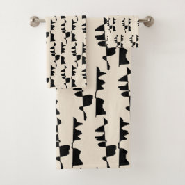 Conjunto De Toalhas Ensemble de Linge de Bain - Abstrait Dual Face