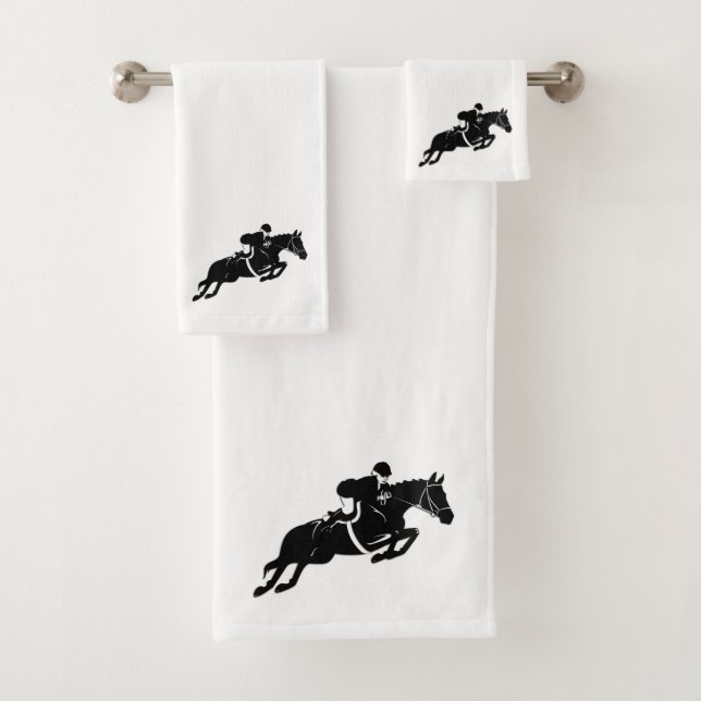 Conjunto De Toalhas Equestrian Jumper White (Insitu)