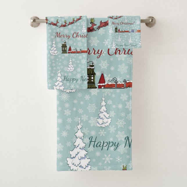 Conjunto De Toalhas equipe de renas de papais noeis (Insitu)