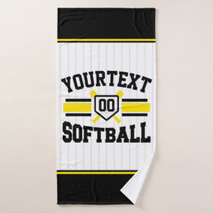 Conjunto De Toalhas Equipe de Varsity do Softball Player de NOME DE AD
