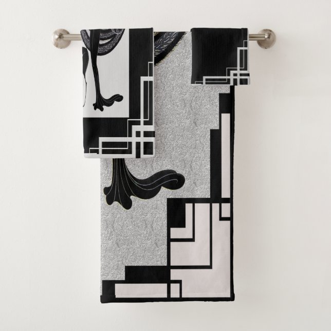 Conjunto De Toalhas Erte Lady with Dog Art Deco (Insitu)